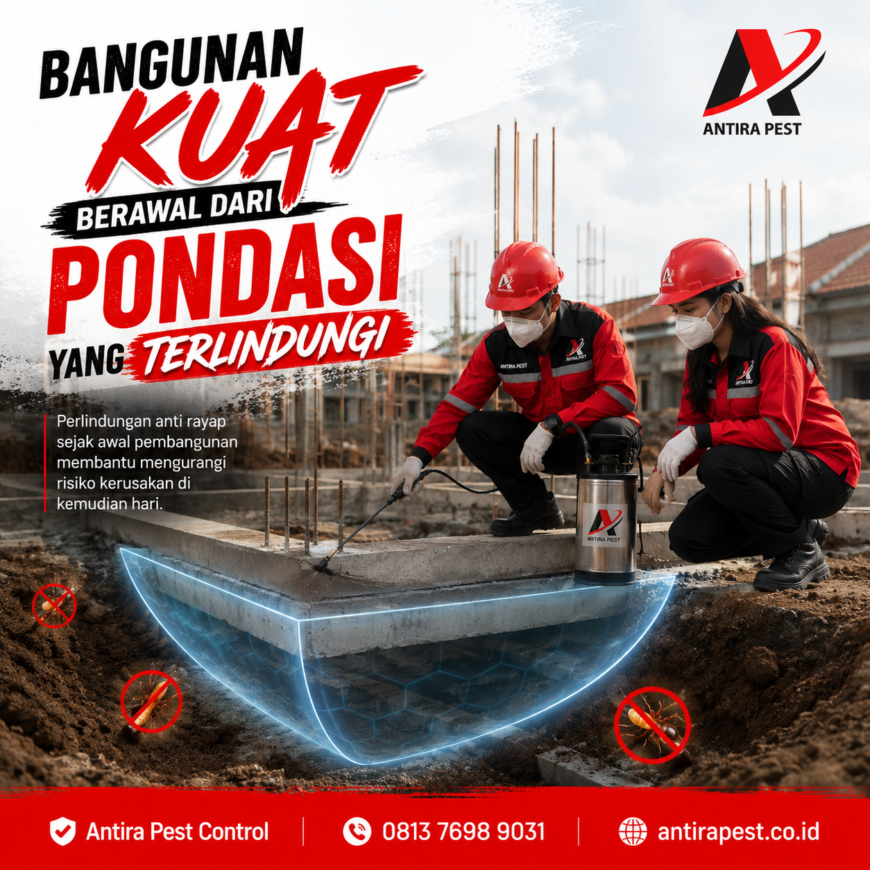 Jasa Pembasmi Rayap Pra Konstruksi di Medan